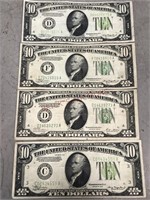 1934, 1934 A & 1928 B 10 Dollar Bills