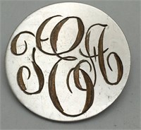 Sterling Silver Monogram Broach