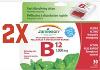 2X Jamieson Vitamin B12 - 30 Strips 

2 Boxes -
