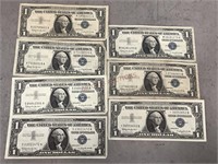 1957 B Silver Certificate 1 Dollar Bills