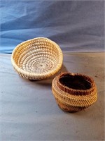 2 small woven baskets