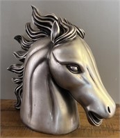 Large Silver Horse Head 13" tall