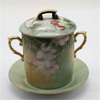 France Hand Painted Porcelain Jar & Tray