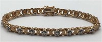 Sterling Goldwash Bracelet With Clear Stones