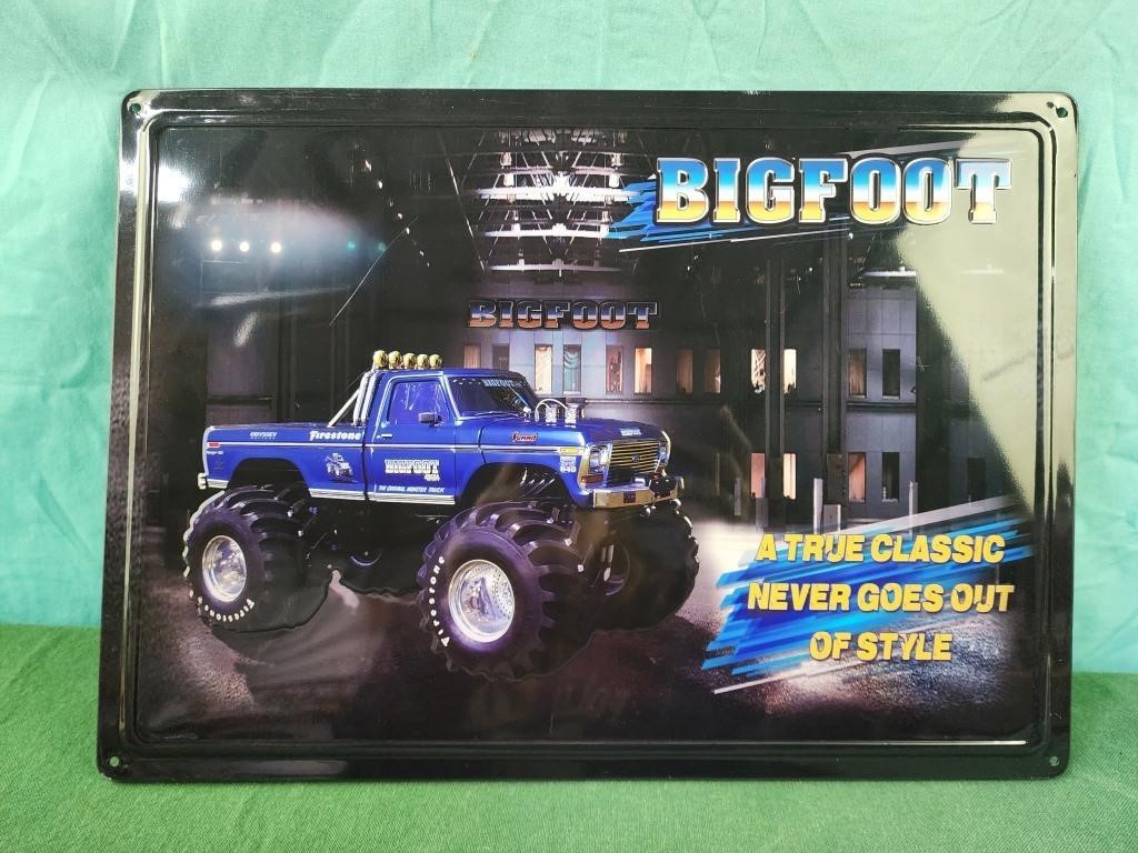 16.5x12 bigfoot monster truck metal sign