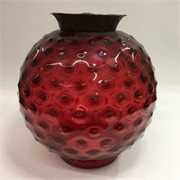 Cranberry Glass Hobnail Lamp Shade