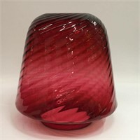 Cranberry Glass Swirl Lamp Shade