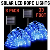 2 PACK SOLAR ROPE LIGHTS / 33 FOOT / blue / NEW