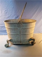 White 4 gal metal mop bucket