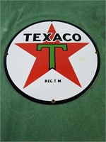 11" diameter Texaco sign metal