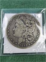 1892 morgan silver dollar