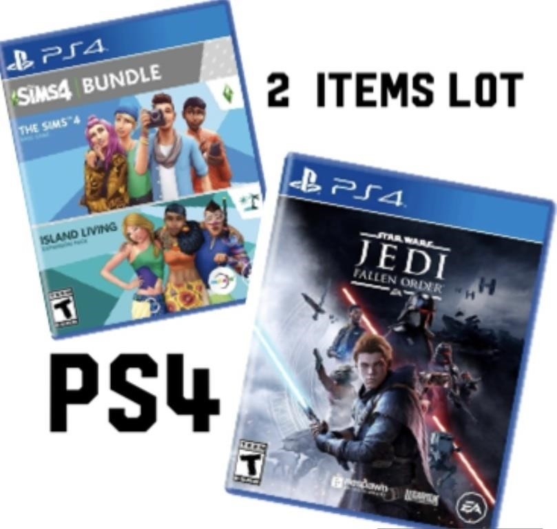 2 ASSORTED PS4 GAME LOT  SIMS BUNDLE AND STAR