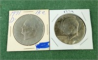 1971 D Eisenhower dollar,  1974 Eisenhower