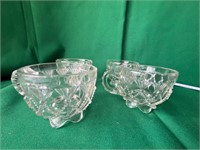 4 Greentown Glass Cups