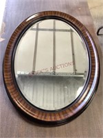 Framed Oval Beveled Mirror