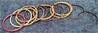 11 - LOT OF COSTUME JEWELRY BANGLE BRACELETS (C221