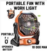 PORTABLE FAN WITH WORK LIGHT / UPGRADED