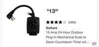 New (36 pcs) Defiant 15 Amp 24-Hour Outdoor