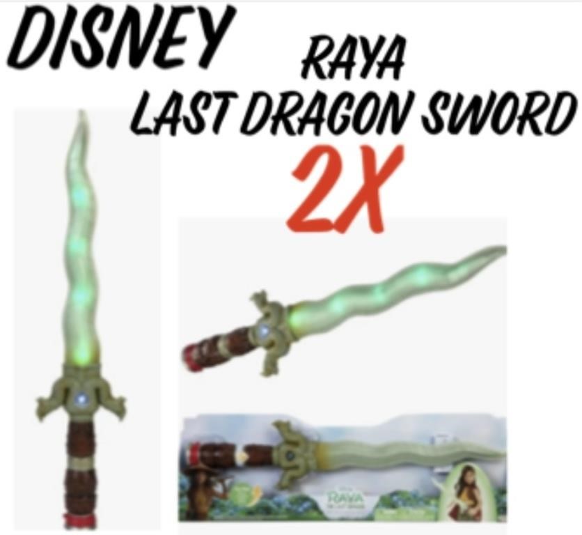 2X DISNEY LAST DRAGON RAYA SWORD / SOUND LED LIT