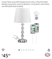 New (12 pcs) Crystal Table Lamp,USB Charging