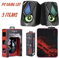 3 ITEMS PC GAME LOT /  GAMING MOUSE MODEL 7200