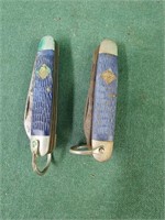 Two cub scout bsa pocket knives blue