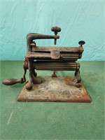 Antique Fluting Cast Iron Hand Crank Tool Machine