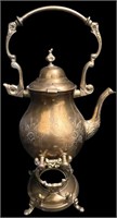 Victorian Brass Teapot W/Holder