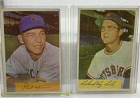 2- 1954  baseball cards Dick Cole , Paul Minner