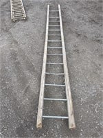 Wood ladder w/ metal rungs