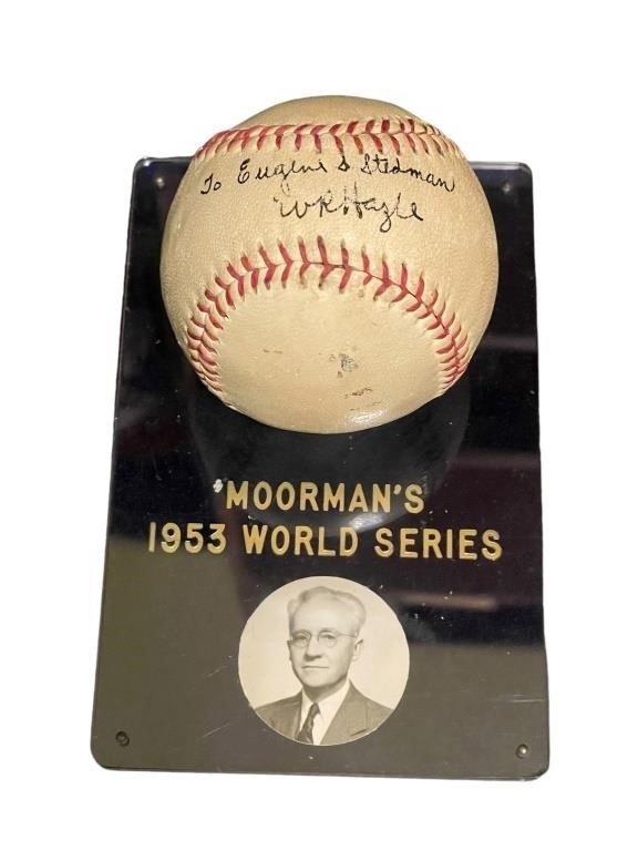 Moorman’s 1953 World Series Signed Baseball