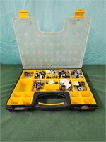Sockets in plastic organizer container