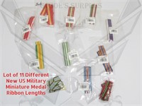 11 NOS Military Mini Size Ribbon Lengths 3E4