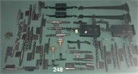 Large lot of door hardware incl. two strap hinges