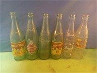 Vintage glass bottles including Royal Crown RC