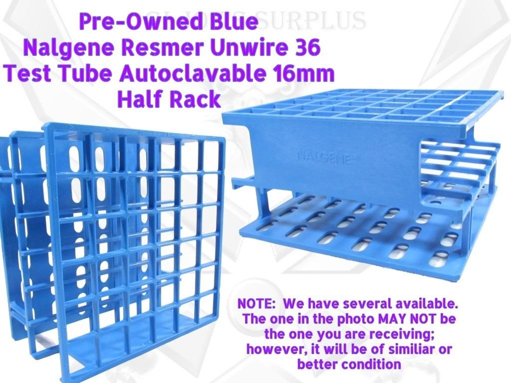2 Nalgene Unwire 36 Test Tube 16mm Blue 1/2 Rack