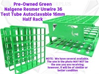 2 Nalgene Unwire 36 Test Tube 16mm Green 1/2 Rack