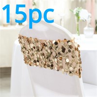 3 Packs of 5 Gold Chair Sash with Sequins