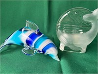 Glass Dolphin & Wale Party Lite