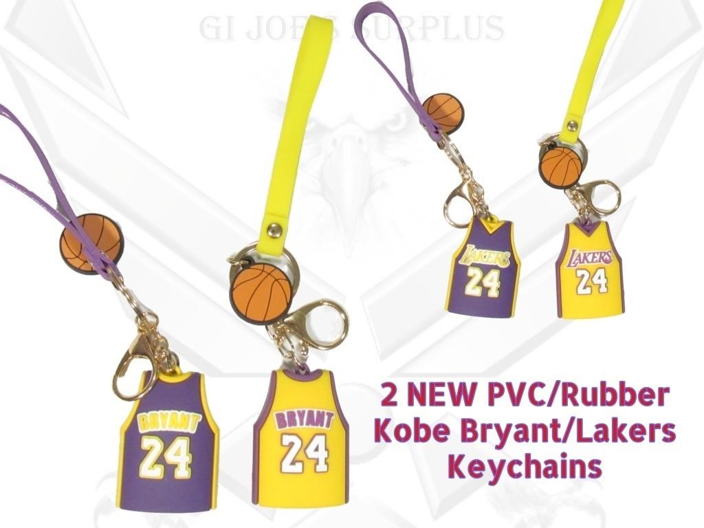 2 NEW Kobe Bryant LA Lakers PVC Keychains