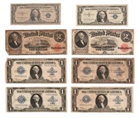 Collection of (9) US Notes & Silver Certificates