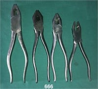 Four similar KEEN KUTTER pliers with side cuttters