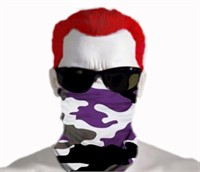 2 Purple & White Camouflage Mask Bandana