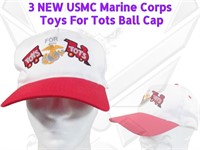 3 New Military USMC Toys Tots Ball Cap I4