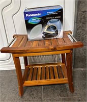 Teak Shower Bench + Panasonic Cordless Steam Iron