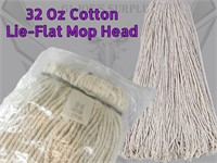 32oz Lie-Flat Cotton Cut End Mop Head WH1