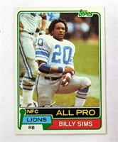 1981 Topps Billy Sims Rookie Card RC #100