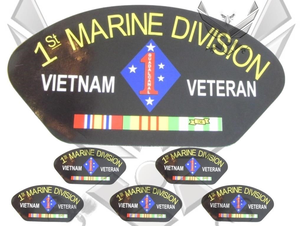 5 Military 1st Marine USMC Veteran Magnets 3E3