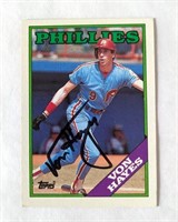 1988 Topps Von Hayes Signed Auto Card