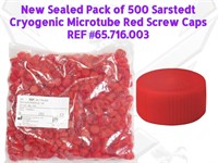 500 NEW Sarstedt Cryogenic Microtube Red Screw Cap